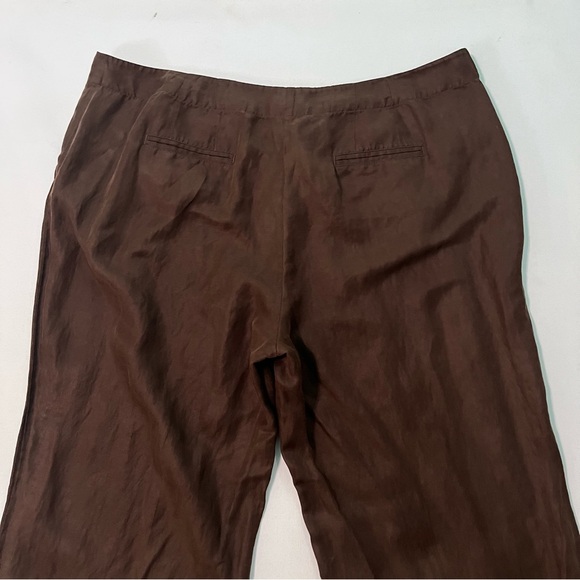 J Jill Wide leg pants 18 Silk Linen blend Wide leg trouser Pockets Womens Plus - Picture 6 of 8